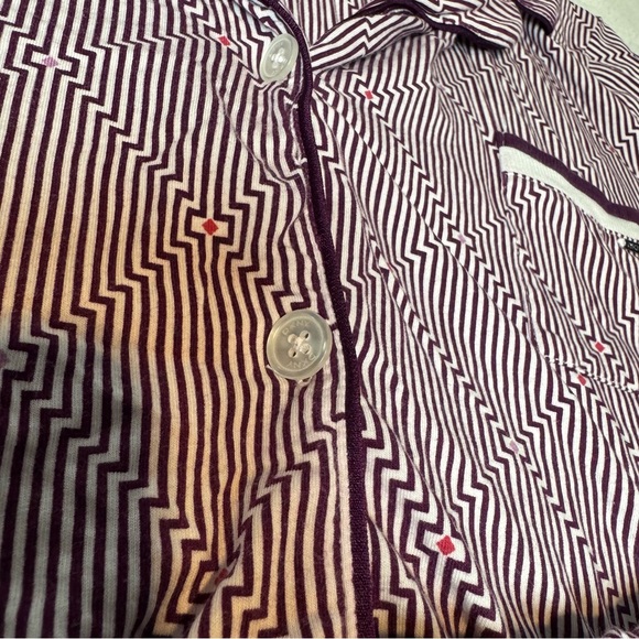 DKNY Women's XL Button Up Collared Shirt and Drawstring Shorts Pajama Set Violet - Picture 4 of 12